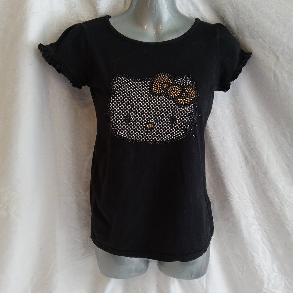 2010 Hello Kitty T-Shirt Sanrio Medium Women’s Shirt Beaded Sequin Cartoon Cat